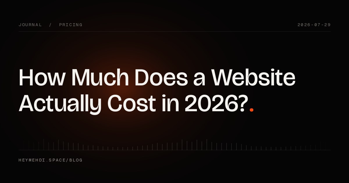 How Much Does a Website Actually Cost in 2026? — Hey Mehdi Journal